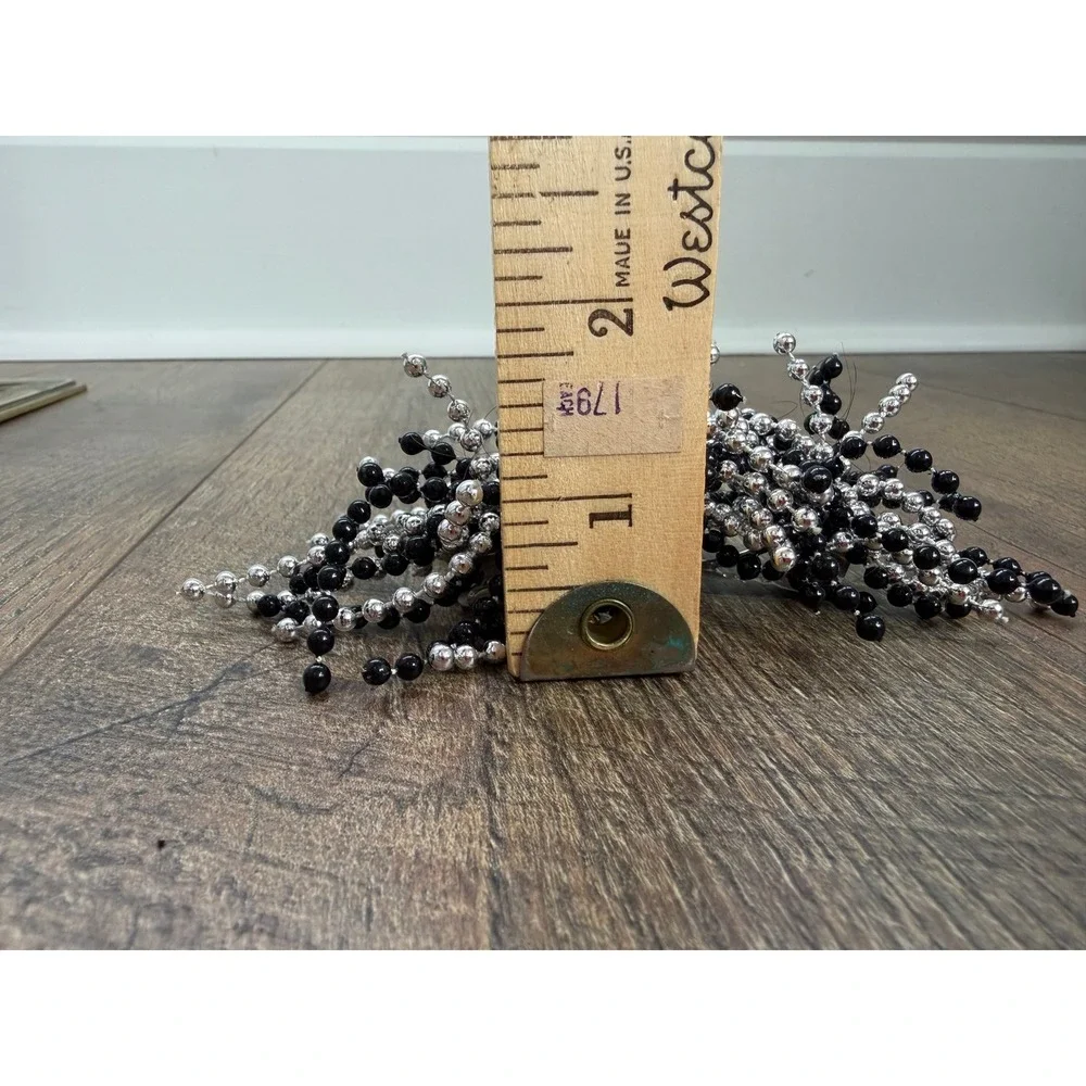 Vintage Hair Barrette Lot French Made Pink Pearlescent‎ Black Silver Beaded